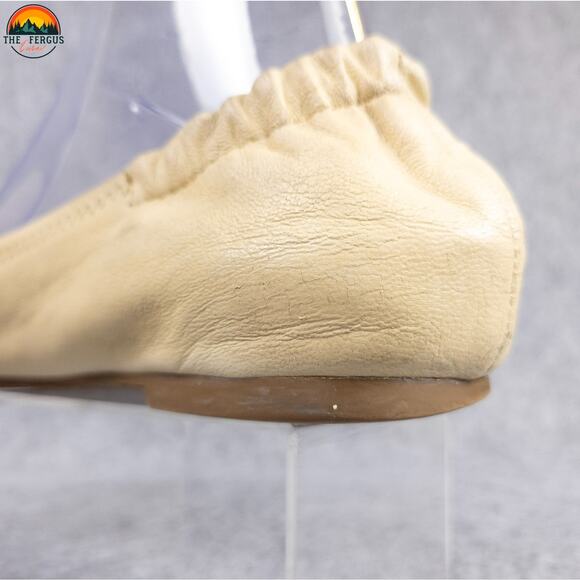 Tory Burch Ballet Flats Cream Leather Slip-On Round Toe Preppy Women's Size 7.5M - Picture 15 of 16